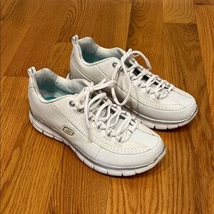 Skechers White Elite Memory Foam Sneakers